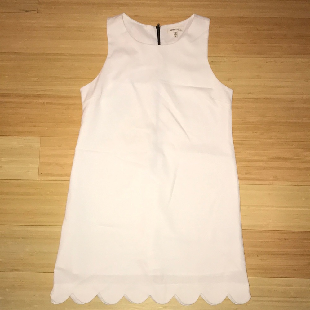White Scallop Hem Dress